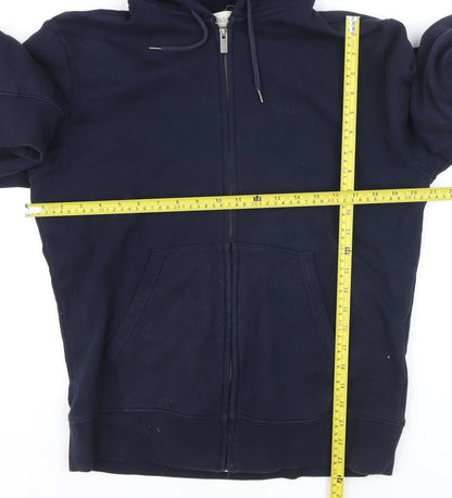 Marks and Spencer Men’s Blue Full Zip Hoodie Size M Cotton