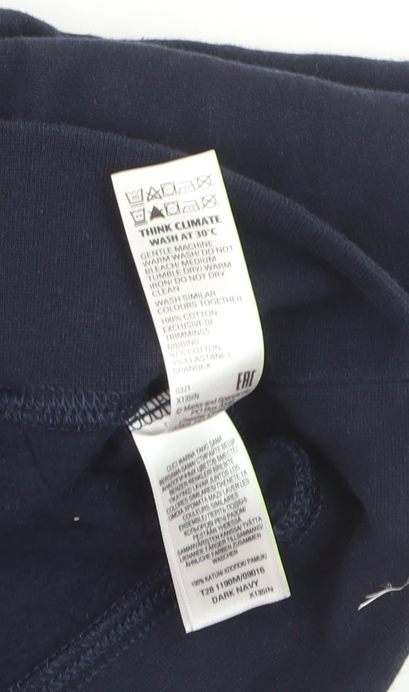 Marks and Spencer Men’s Blue Full Zip Hoodie Size M Cotton