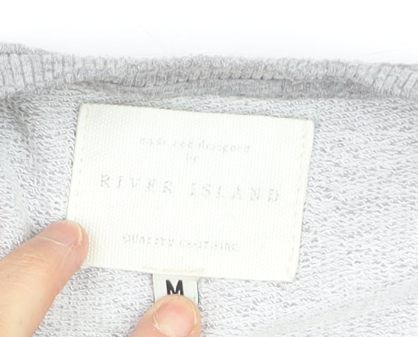 River Island Men's Grey Graphic Print Pullover Sweatshirt M