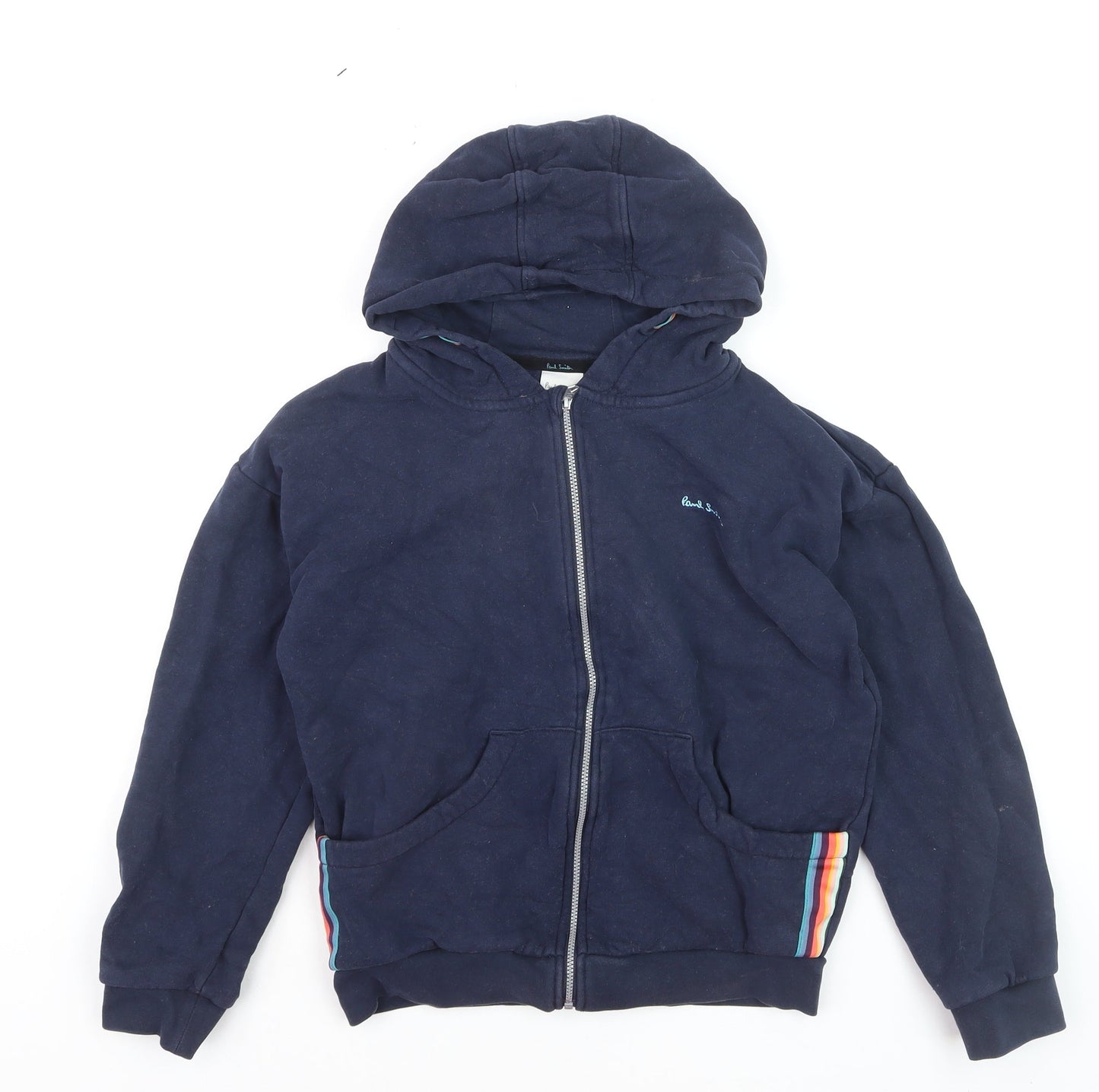 Paul Smith Boys Navy Blue Full Zip Hoodie 11-12 Years Cotton Blend