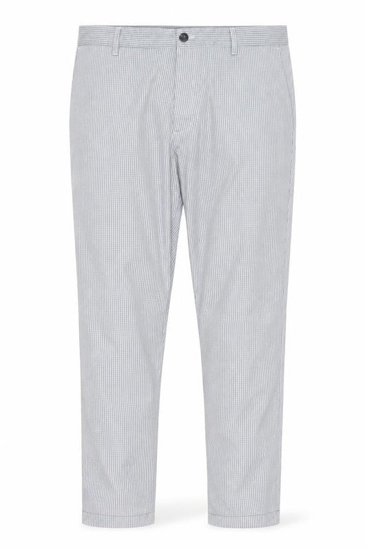Front view of Adidas Men's Grey Check Chino Trousers Size 36x32 Regular Fit