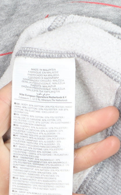 Nike Men's Grey XS Full Zip Striped Hoodie Sweatshirt