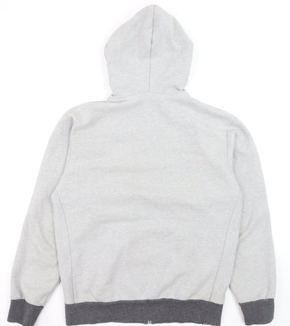 Converse Mens Grey Full Zip Hoodie XL Graphic Sports Sweatshirt