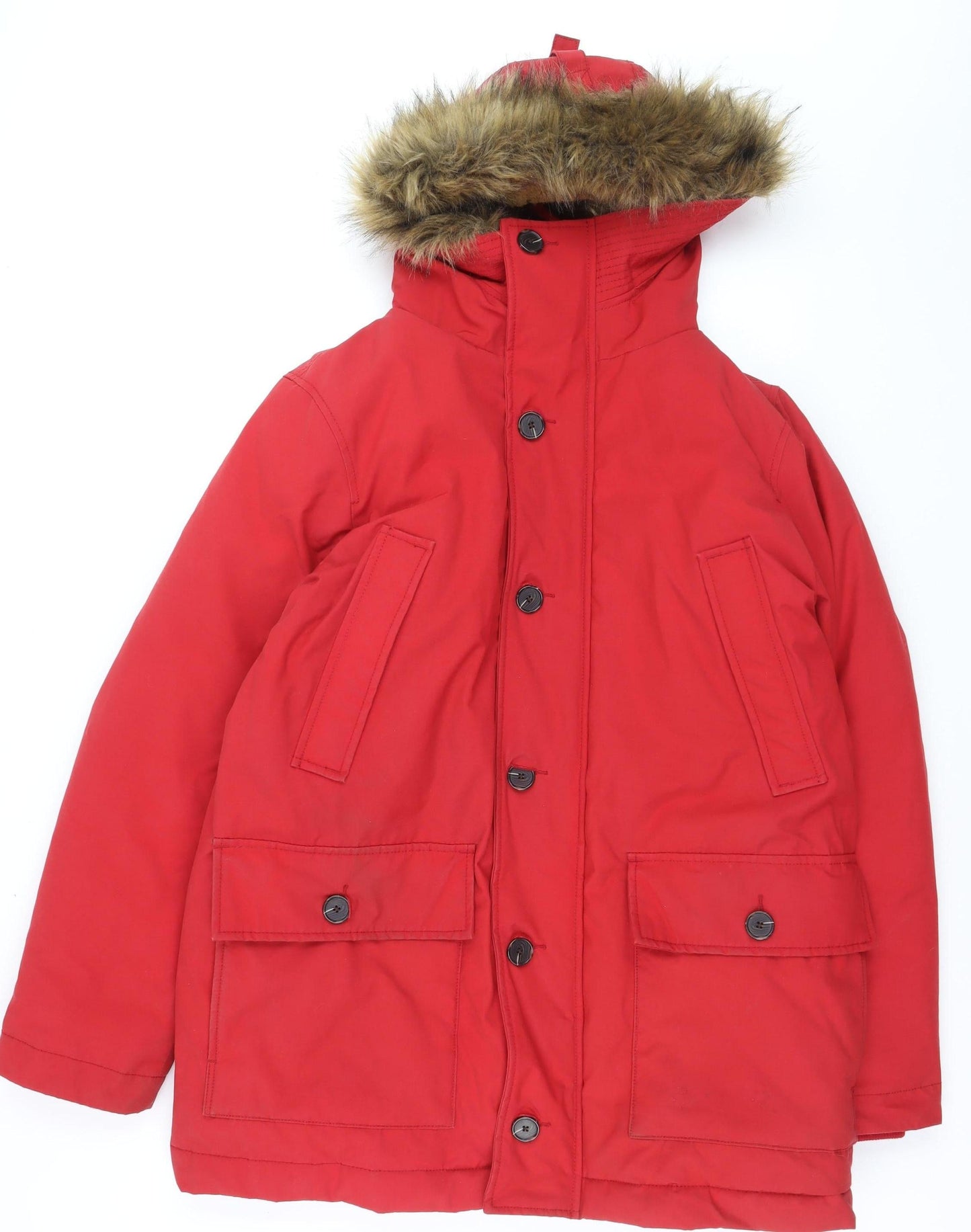 GAP Men's Red L Water Resistant Puffer Coat with Hood Size L