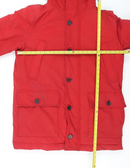 GAP Men's Red L Water Resistant Puffer Coat with Hood Size L