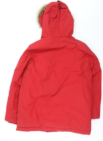 GAP Men's Red L Water Resistant Puffer Coat with Hood Size L