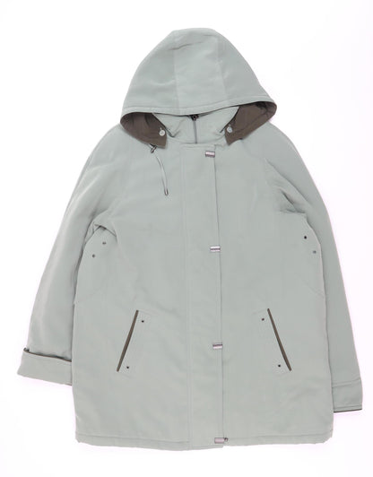 EWM Pure Classics Women’s Green Hooded Parka Coat Size 16