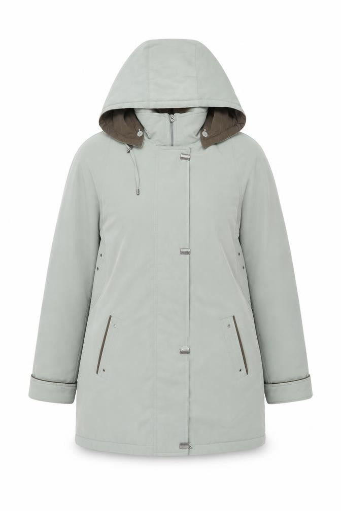 EWM Pure Classics Women’s Green Hooded Parka Coat Size 16