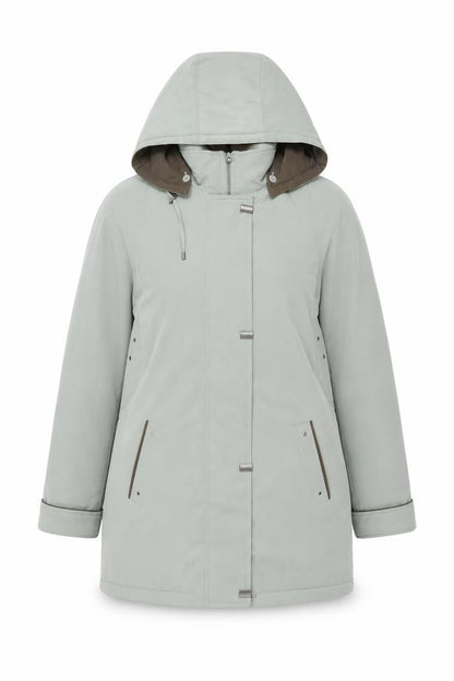 EWM Pure Classics Women’s Green Hooded Parka Coat Size 16