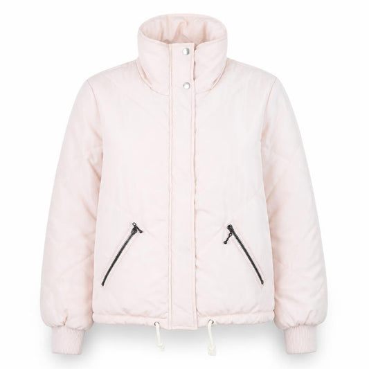 Noisy May Women's Pink Puffer Jacket M Zip Winter Casual Coat
