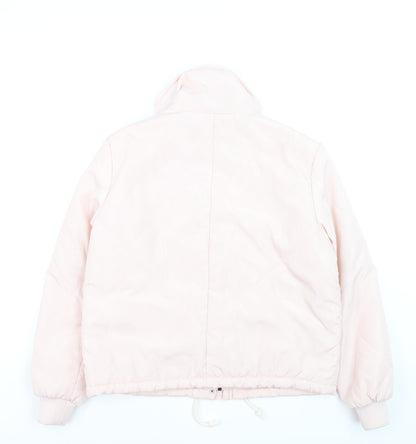 Noisy May Women's Pink Puffer Jacket M Zip Winter Casual Coat
