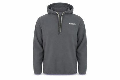 Front view of Mountain Warehouse Grey Fleece Pullover Hoodie unisex l outdoor