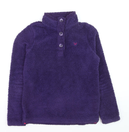 Crew Clothing Co Women Purple Fleece Henley Sweatshirt Size 10