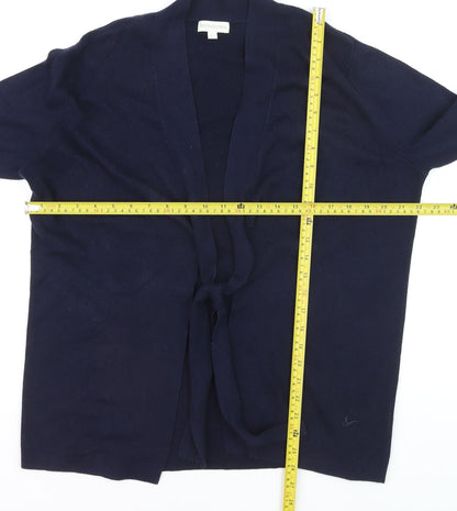 Monsoon Women Blue L Long Sleeve Open Knit Cardigan