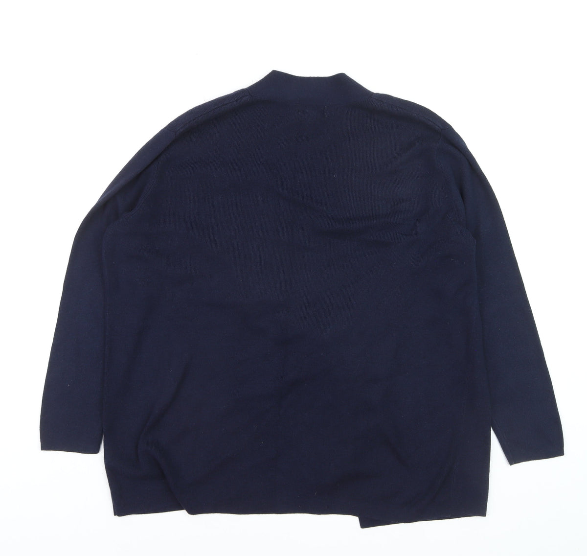 Monsoon Women Blue L Long Sleeve Open Knit Cardigan