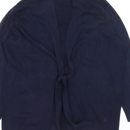 Monsoon Women Blue L Long Sleeve Open Knit Cardigan