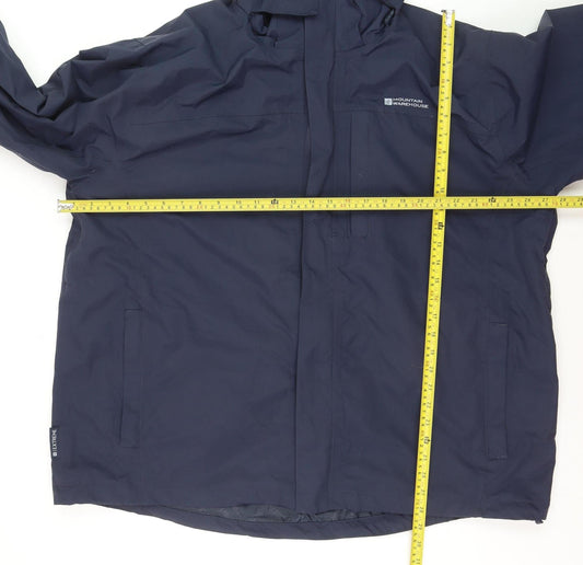 Mountain Warehouse Men's Blue 3XL Waterproof Hooded Parka Jacket