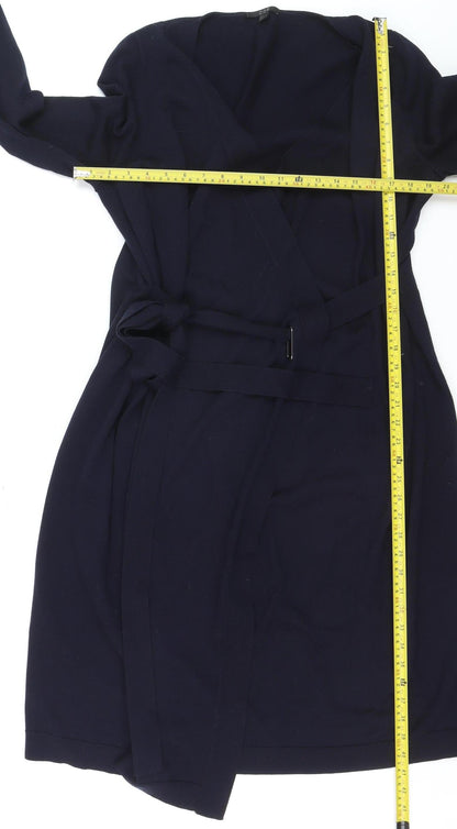 COS Women’s Blue Wool Wrap Cardigan Jumper Size L