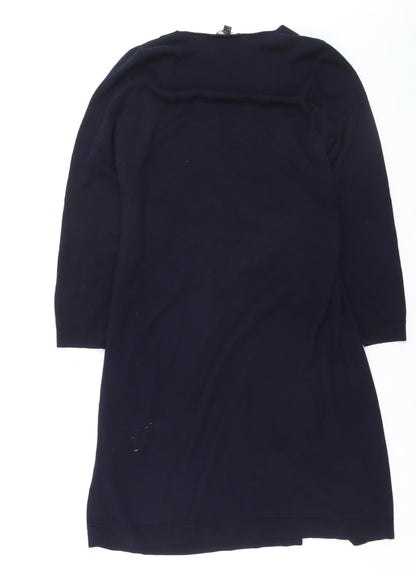 COS Women’s Blue Wool Wrap Cardigan Jumper Size L