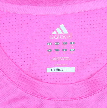 Adidas Girls Pink Climalite Short Sleeve Athletic T-Shirt Size 14 Years