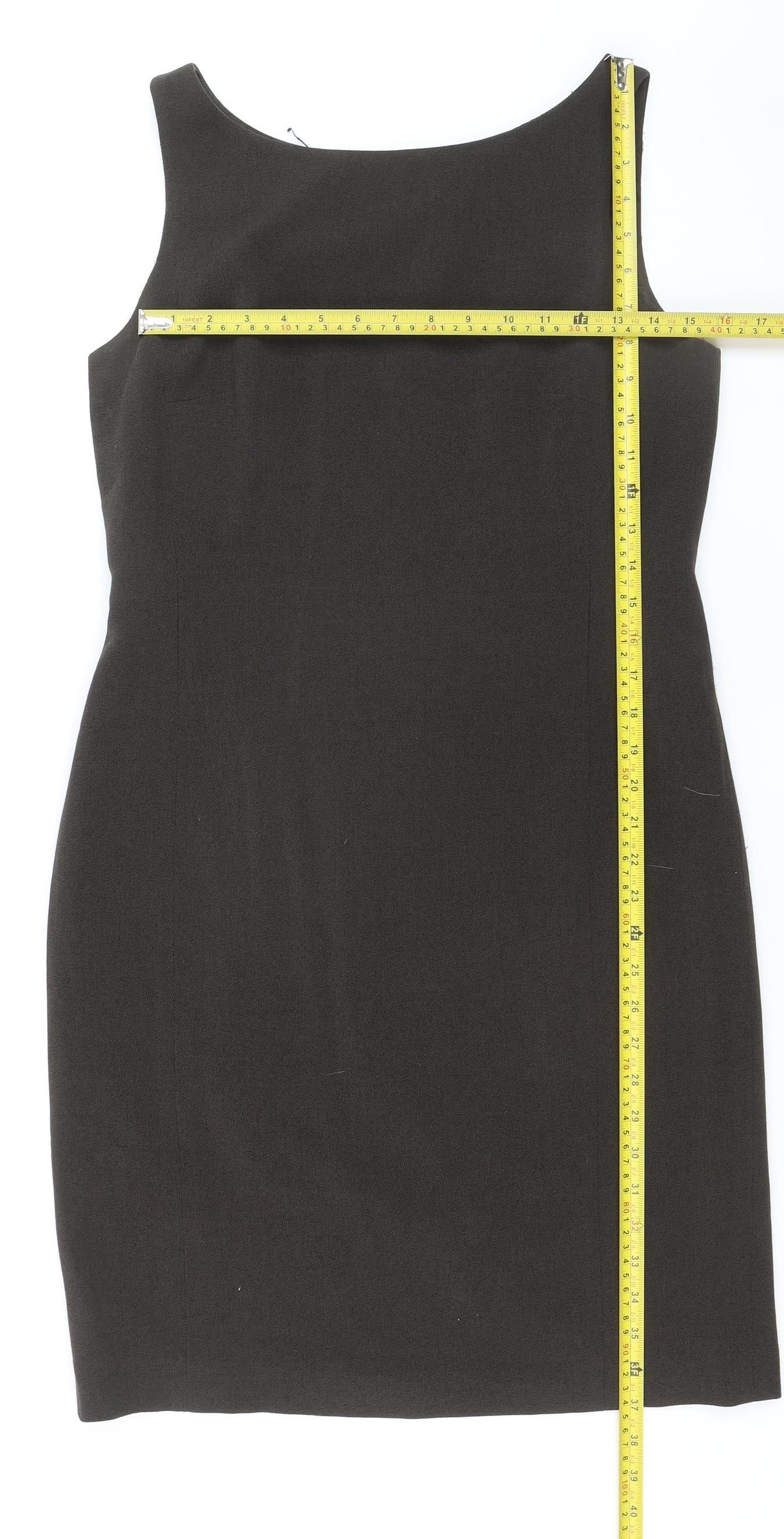 Episode Women Brown Wool Sleeveless Sheath Knee Length Dress Size 12