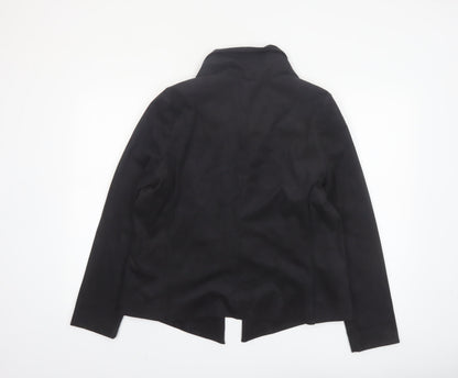 Oasis Women's Black L Lightweight Open Draped Jacket