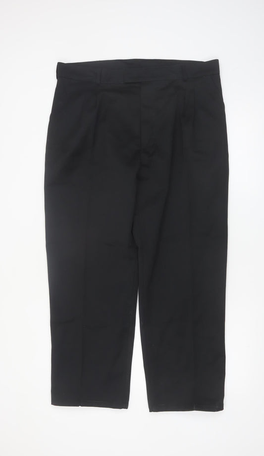 Arco Mens Black 38 Regular Workwear Trousers Polyester Cotton