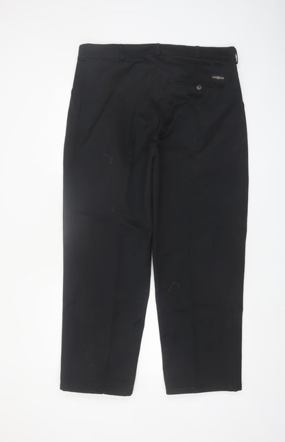Arco Mens Black 38 Regular Workwear Trousers Polyester Cotton