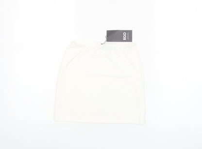 EGO Women's White Size 8 Short Pencil Skirt Polyester Blend