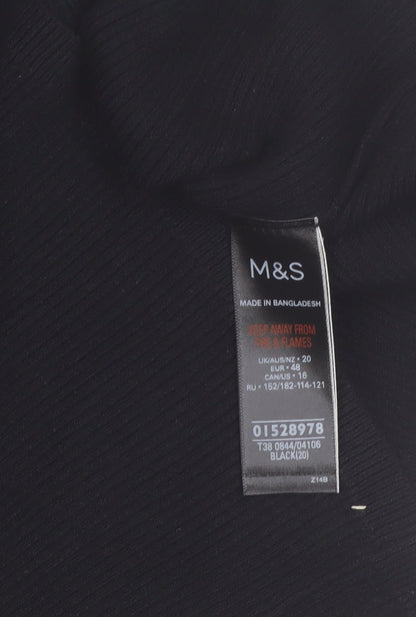 Marks and Spencer Women's Black Sleeveless Tank Top Size 20