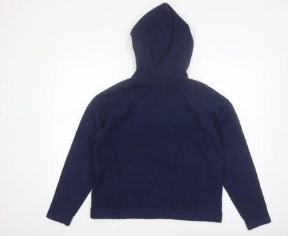 Primark Women Blue M Full Zip Hooded Wool Blend Jumper