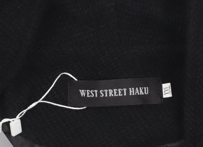 West Street Haku Womens Black Wool Faux Leather Blazer XXL