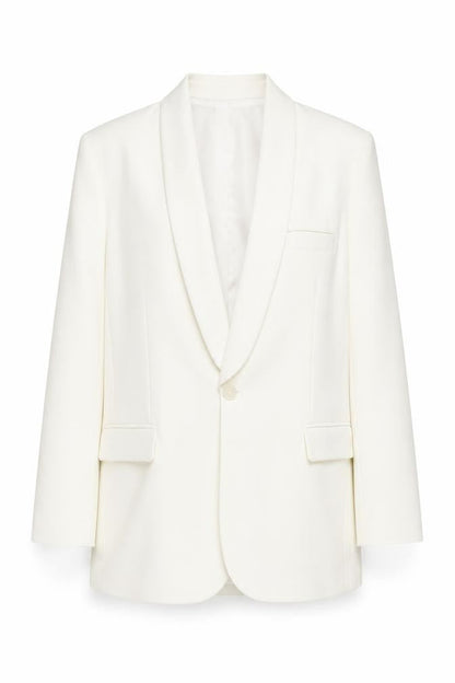Nasty Gal Women’s White Tuxedo Blazer UK 8 Shawl Lapel