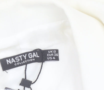 Nasty Gal Women’s White Tuxedo Blazer UK 8 Shawl Lapel