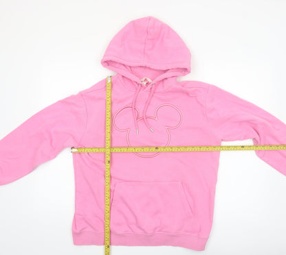 H&M Women Pink Mickey Mouse Pullover Hoodie Size S