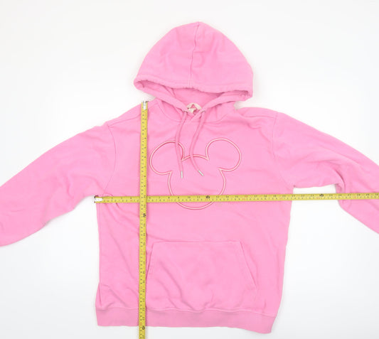 H&M Women Pink Mickey Mouse Pullover Hoodie Size S