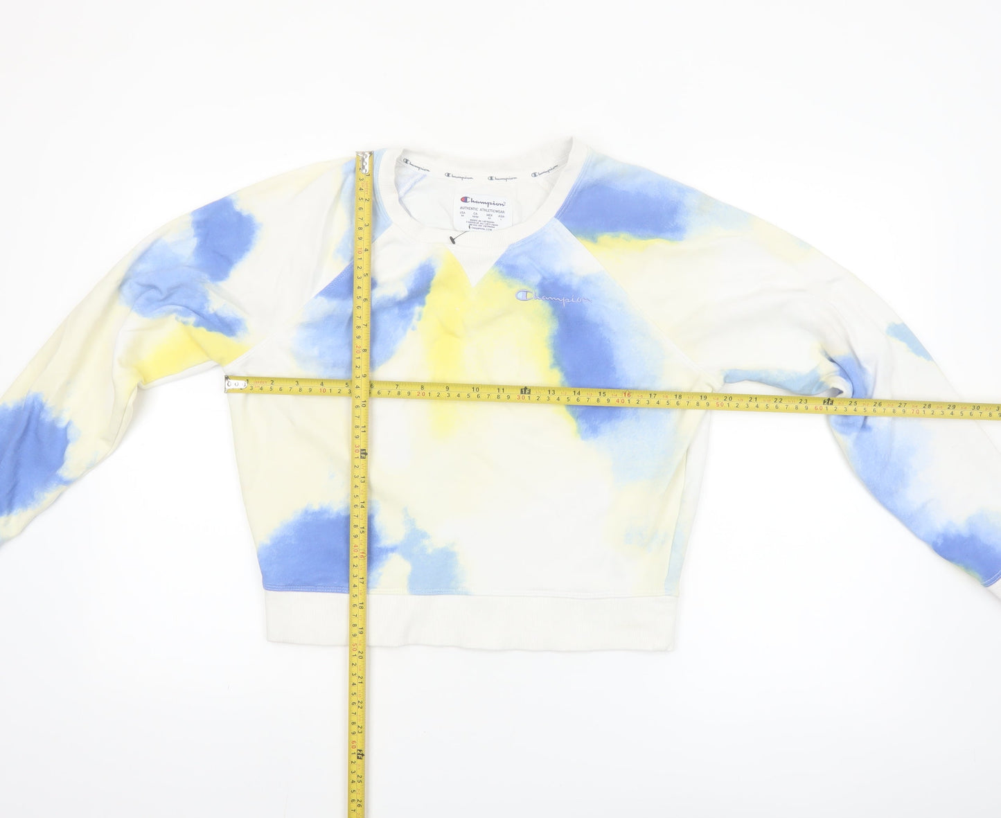 Champion Womens Blue Tie-Dye Pullover Sweatshirt Size M
