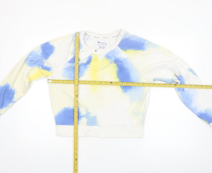 Champion Womens Blue Tie-Dye Pullover Sweatshirt Size M