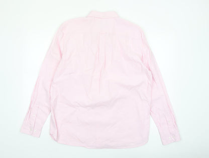 Tu Men's Pink Cotton Button-Down Long Sleeve Casual Shirt Size L