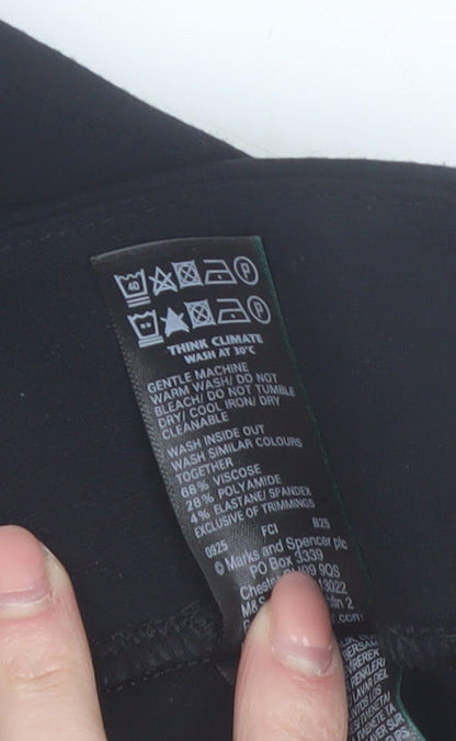 Marks and Spencer Womens Black Flared Stretch Trousers Size 6