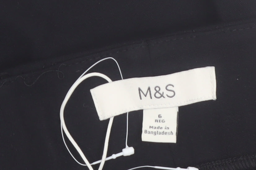 Marks and Spencer Womens Black Flared Stretch Trousers Size 6