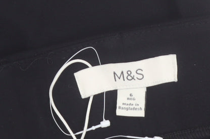 Marks and Spencer Womens Black Flared Stretch Trousers Size 6