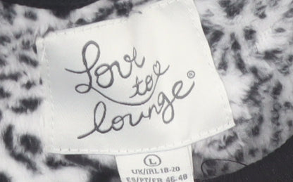 Love to Lounge Women's Black Animal Print Fleece One Piece Size 18-20