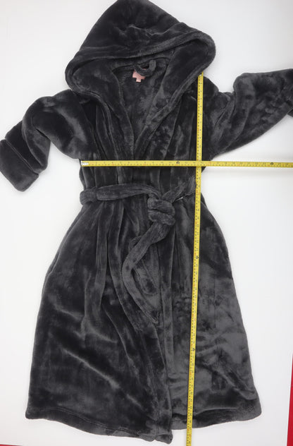 Marks and Spencer Rosie Grey Fleece Hooded Tie Belt Women's Robe XL