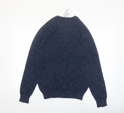 Primark Men's Blue Medium Crew Neck Cotton Blend Pullover Jumper