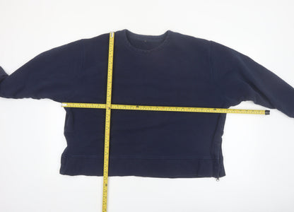 Marks and Spencer Women Navy Blue Cotton Pullover Sweatshirt Size 20