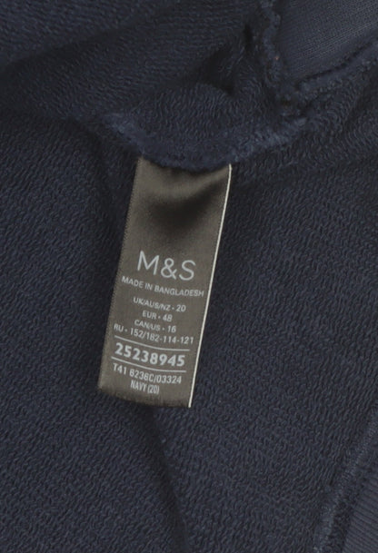 Marks and Spencer Women Navy Blue Cotton Pullover Sweatshirt Size 20
