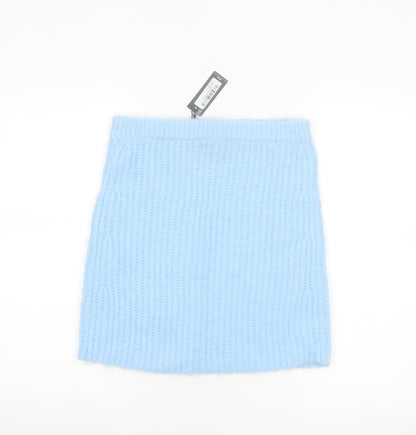 PrettyLittleThing Women’s Blue Knit Short Pencil Skirt Size S