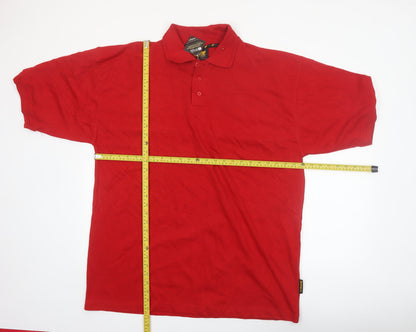 Work Bear Men's Red 2XL Durable Short Sleeve Polo Shirt