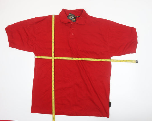 Work Bear Men's Red 2XL Durable Short Sleeve Polo Shirt